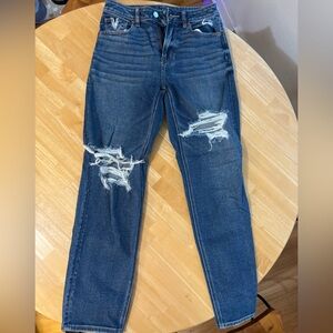 American Eagle Outfitters Distressed Dark Wash Blue Jeans Size 2 Regulär